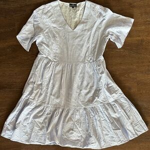 Light blue V-Neck Short Sleeve Dress nursing zips